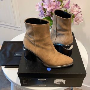 Alexander Wang Brown Sand Suede Anna Boots 38 8 8.5